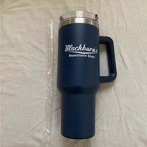 40 oz blue travel tumbler with handle. New!